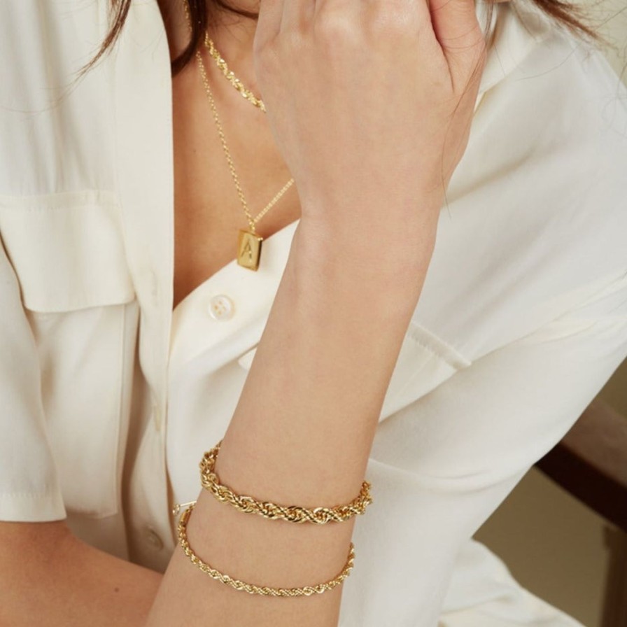 Bracelets Lady Grey | Xl Rope Chain Bracelet In Gold