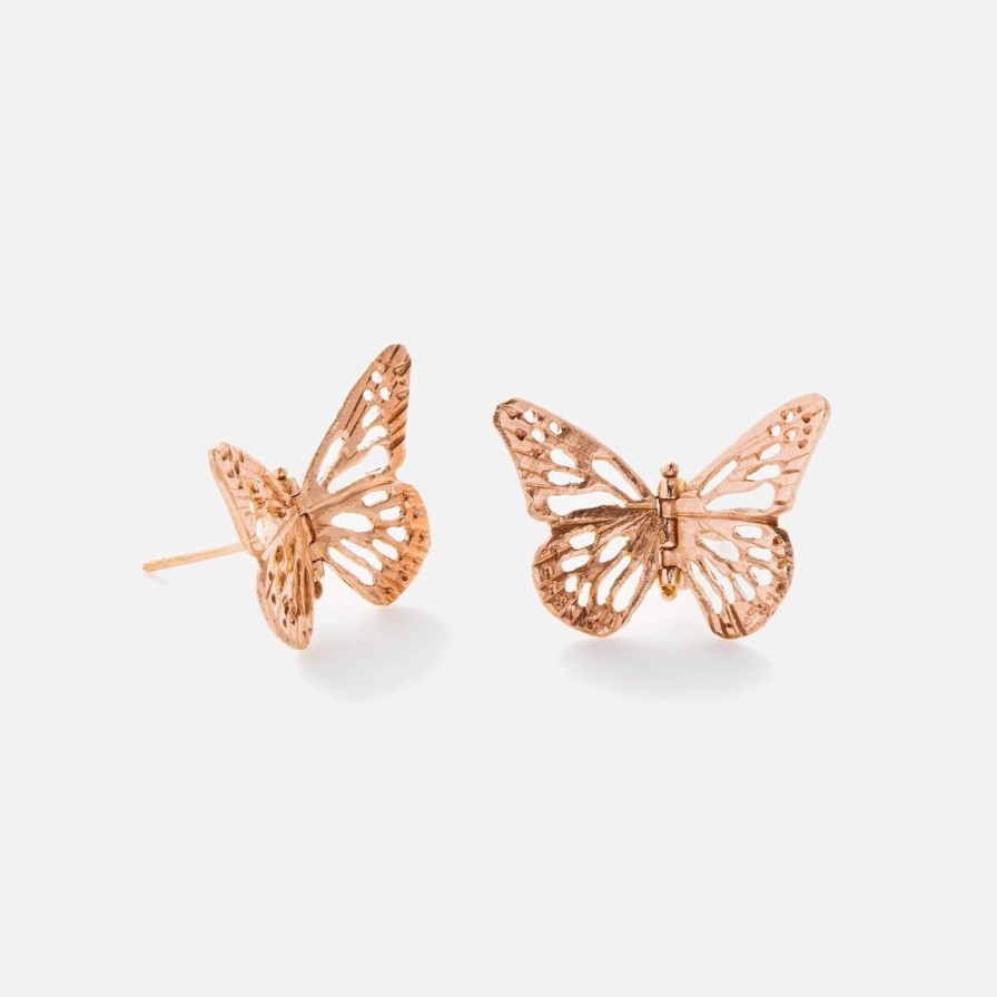 Earrings James Banks Design | Monarch Studs Rose Gold