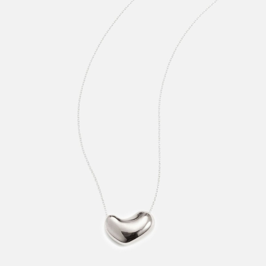 Necklaces AGMES | Small Sculpted Heart Pendant Sterling Silver