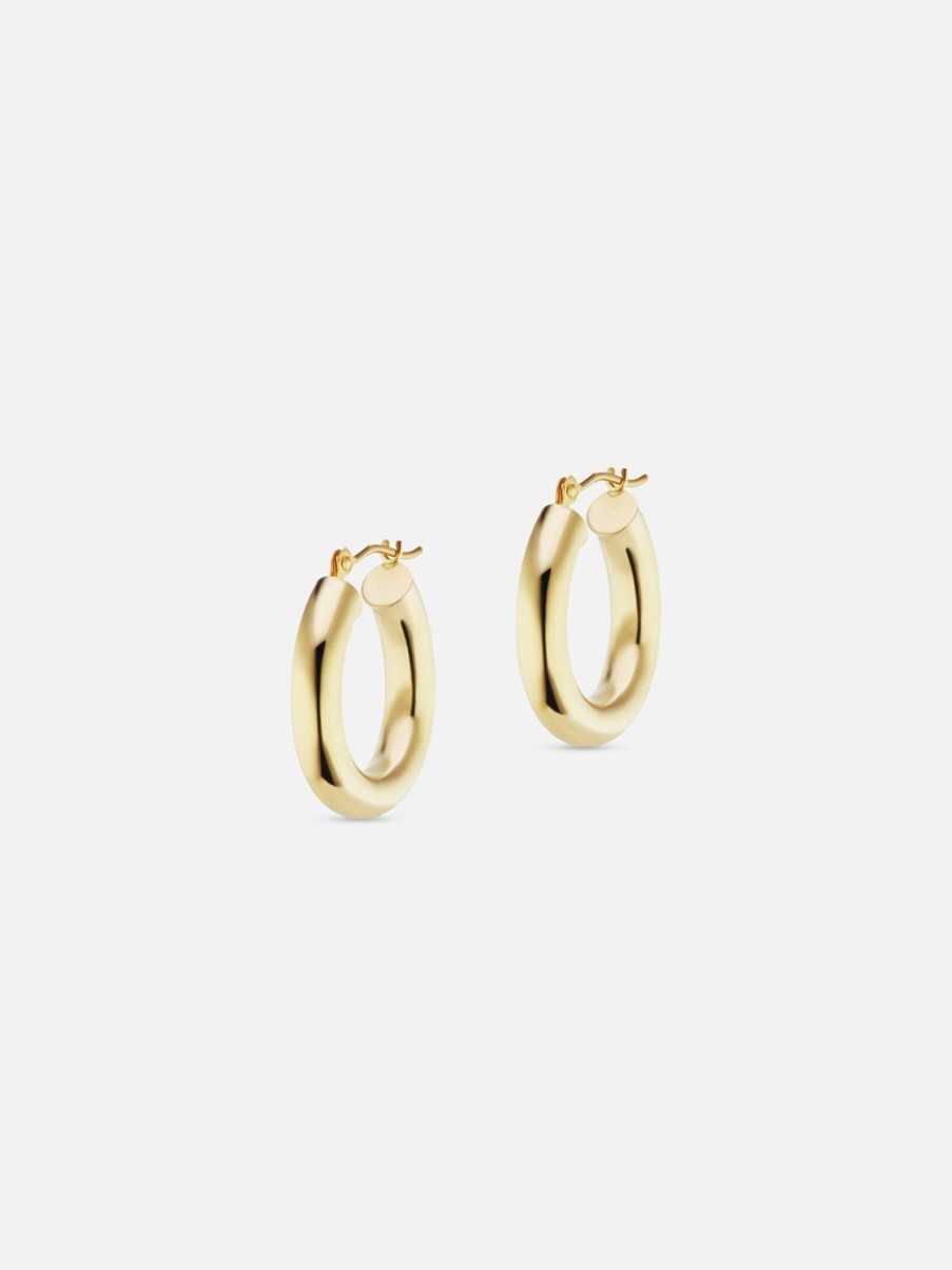 Earrings The Gild | The Gold Small Hollow Hoop Yellow Gold