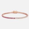 Bracelets At Present | Half Diamond Half Pink Sapphire Bracelet