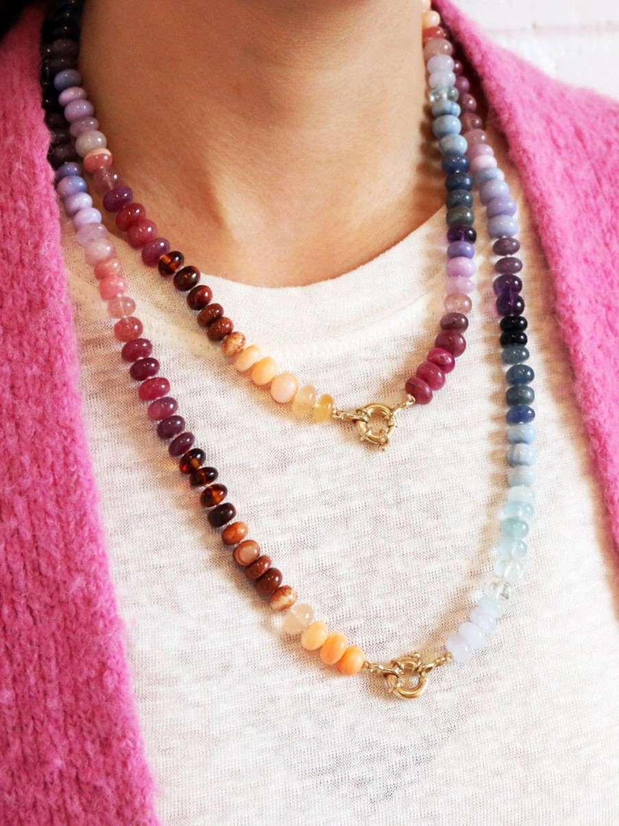 Necklaces Encirkled Jewelry | Ocean Sunset Gemstone Necklace