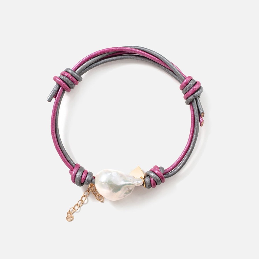 Bracelets Joie DiGiovanni | Barbie Baroque Pearl Goldheart Chain Leather Bracelet