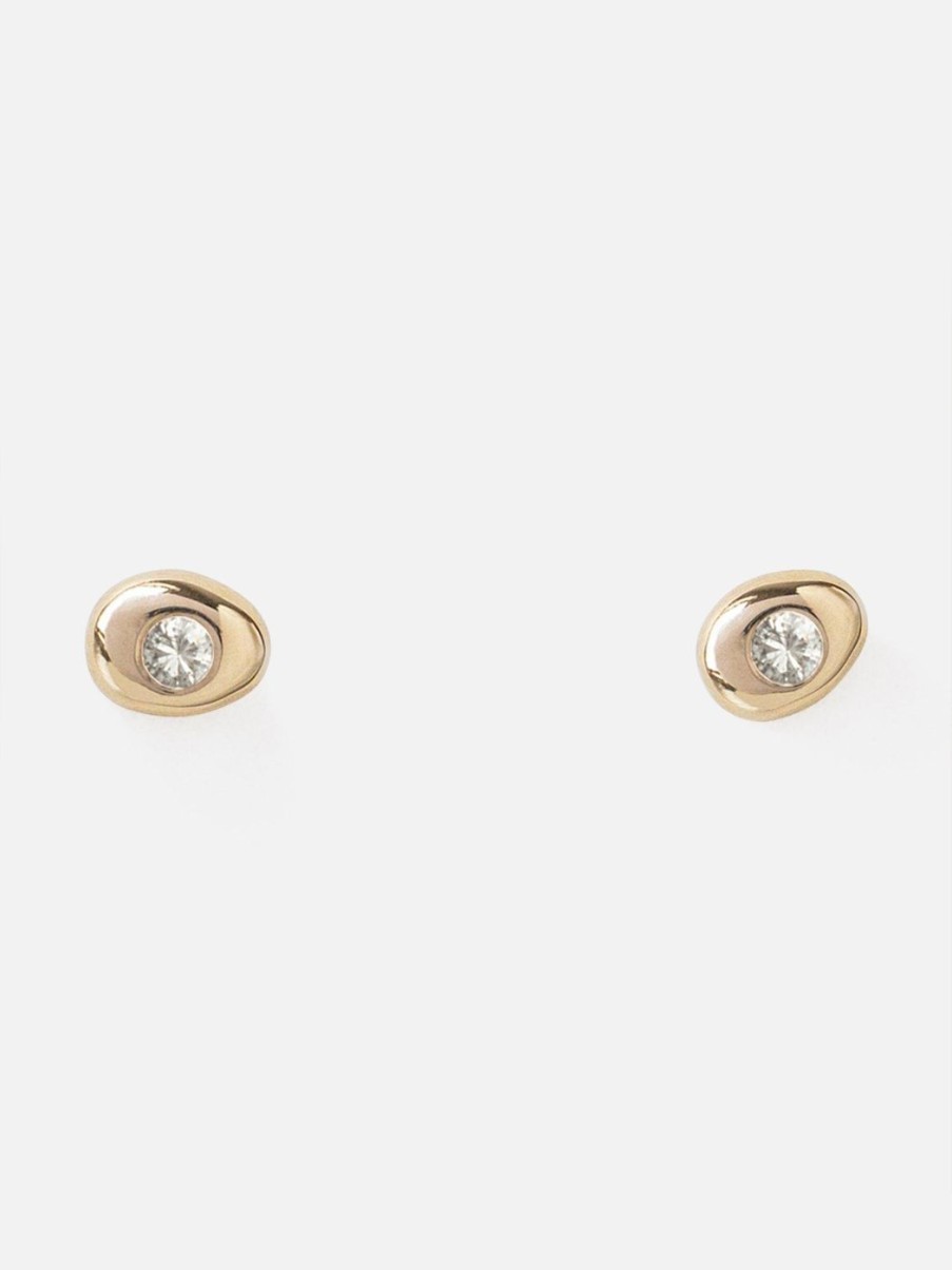 Earrings M. Hisae | White Diamond Pebble Studs