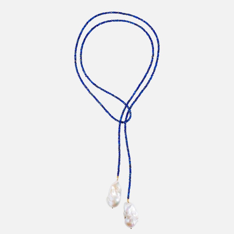 Necklaces Joie DiGiovanni | Classic Gemstone Lariat Lapis