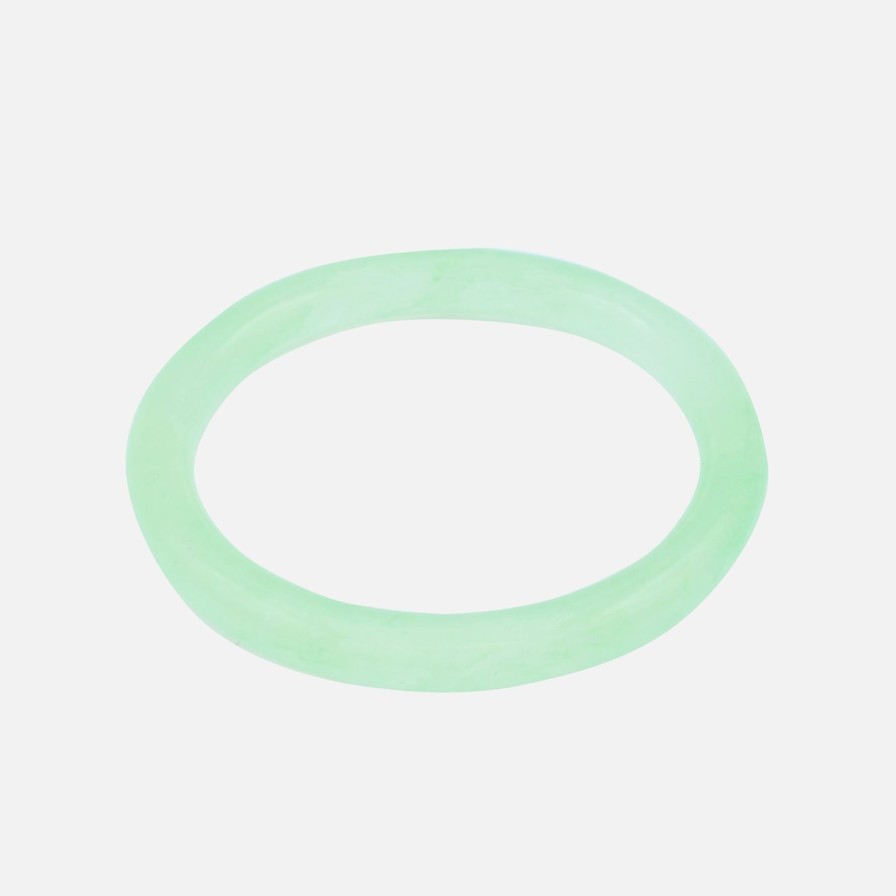 Bracelets seree | Pond, Cyan Skinny Jade Stone Bangle Cyan Jadeite