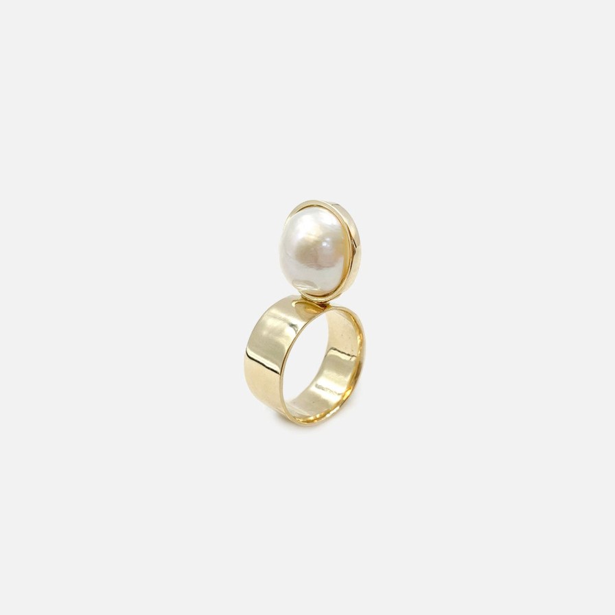 Rings Leslie Paige Jewelry | Perched Setting Ring With Pearl