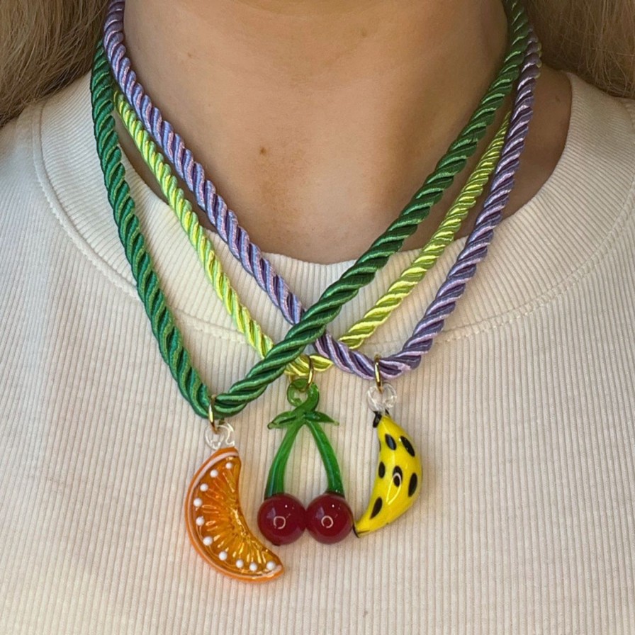 Necklaces NOTTE | Frutta Necklace, Cherry Light Green