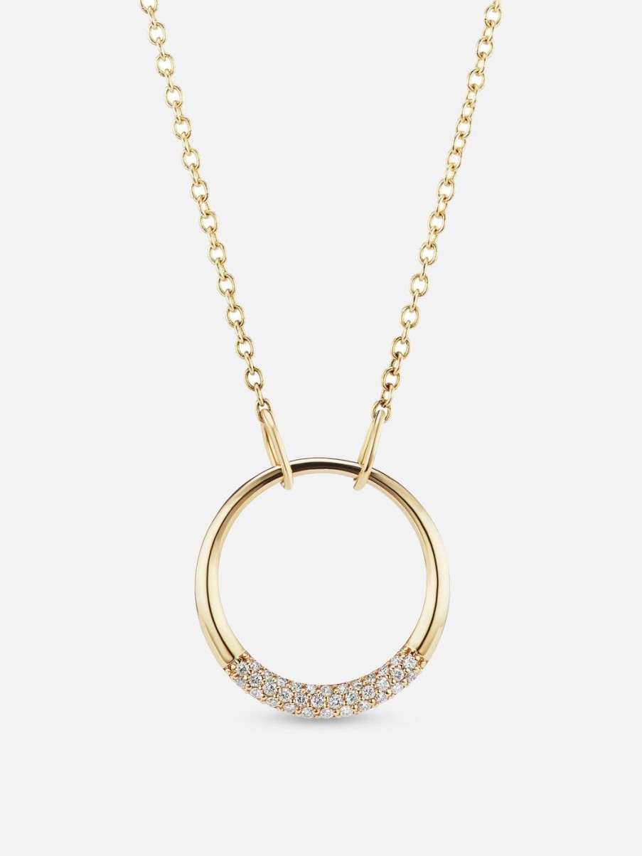 Necklaces The Gild | The Gold Petite Diamond Loop Necklace Yellow Gold