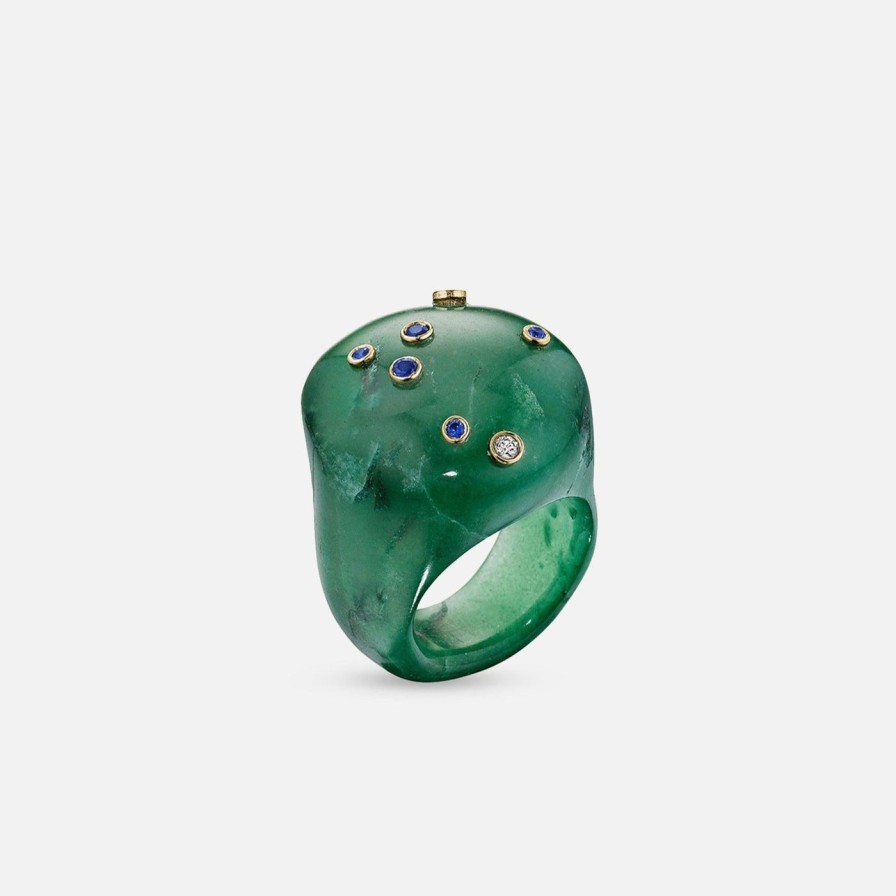 Rings Bleecker u0026 Prince | Green Onyx Mini Sky Bubble