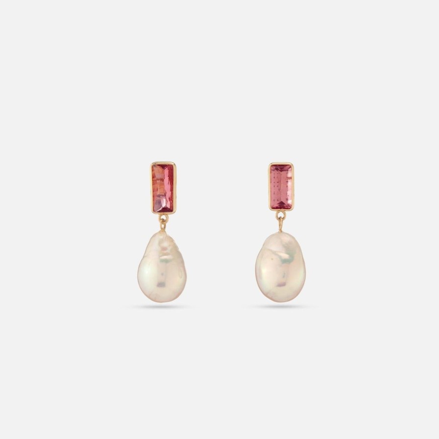 Earrings Objet-a | Disco Pearl Pink Tourmaline