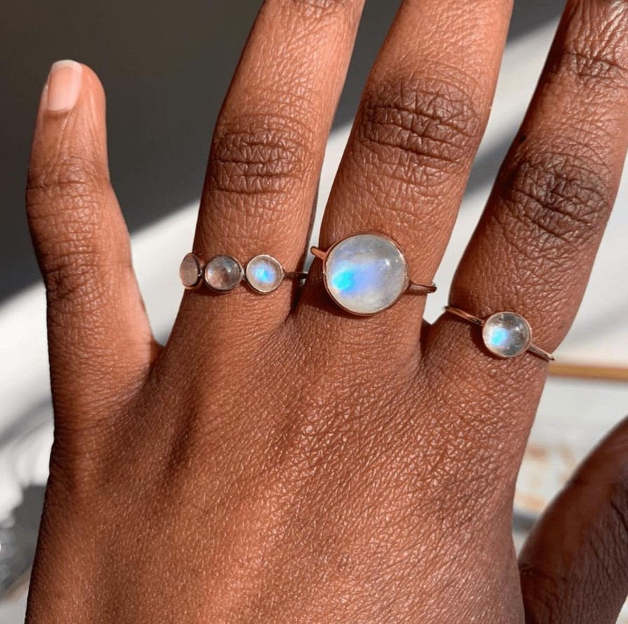 Rings A.M. Thorne | Triple Rainbow Moonstone Ring