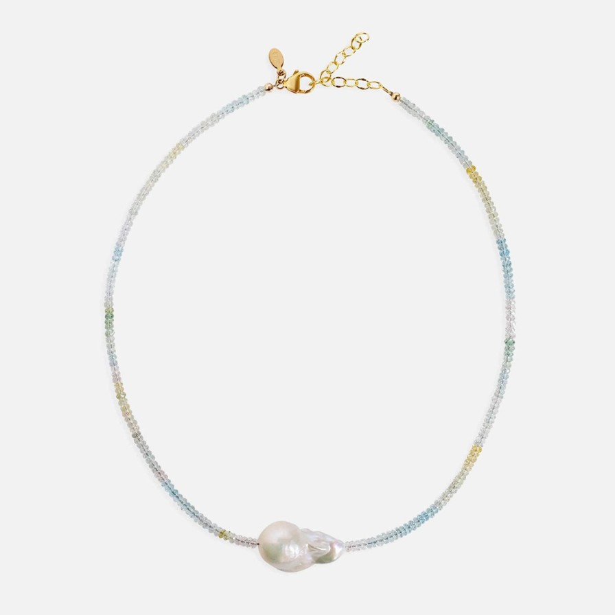 Necklaces Joie DiGiovanni | Ombre Aquamarine Baroque Pearl Necklace