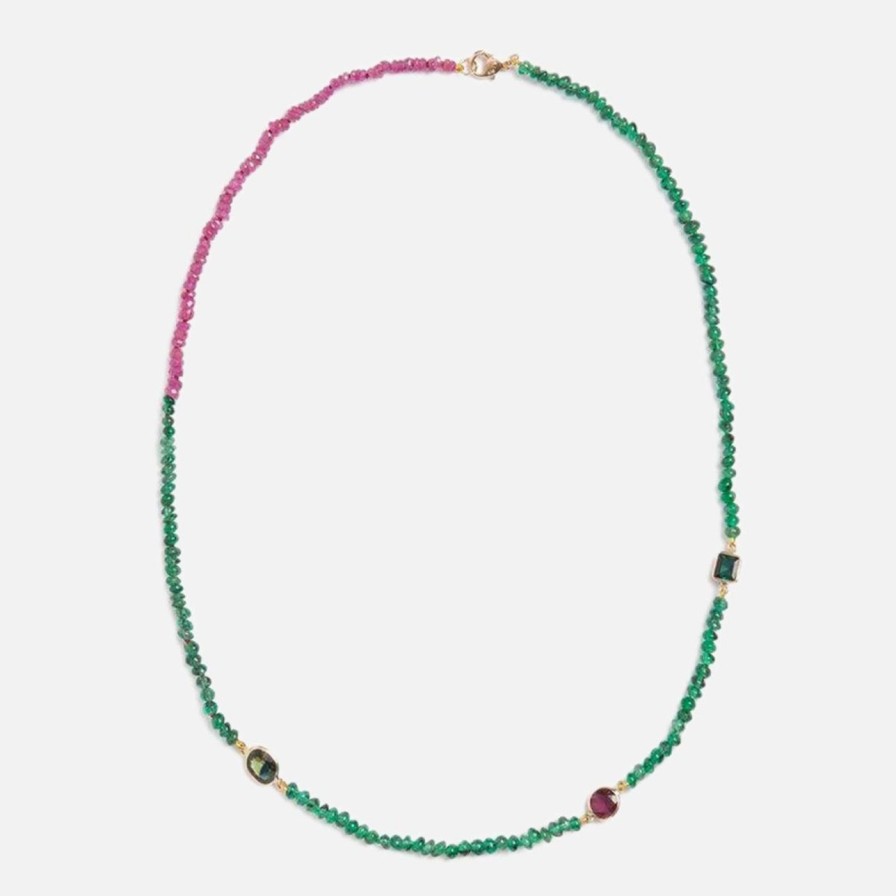 Necklaces Objet-a | The Blue Hour, Emeralds And Rubies