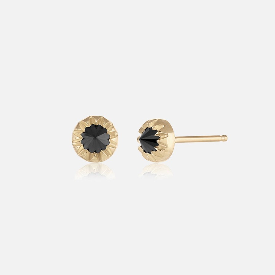 Earrings EMBLM Fine Jewelry | Baby Peristome Inverted Diamond Stud 14K Yellow Gold