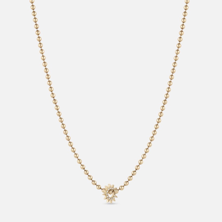 Necklaces EMBLM Fine Jewelry | Pave Baby Spur Necklace 14K Yellow Gold