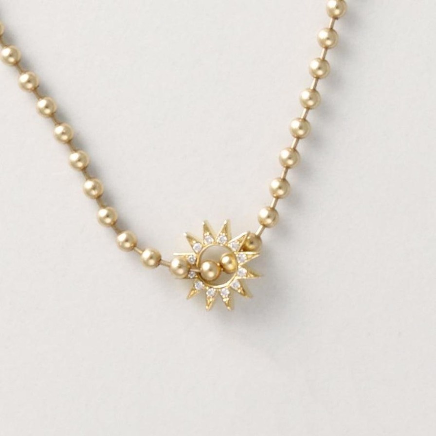 Necklaces EMBLM Fine Jewelry | Pave Baby Spur Necklace 14K Yellow Gold