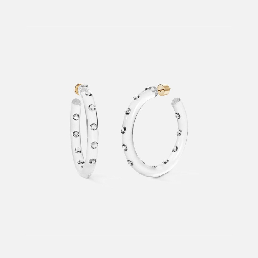 Earrings Sarah Noor | Medium Lucid Hoops, Clear