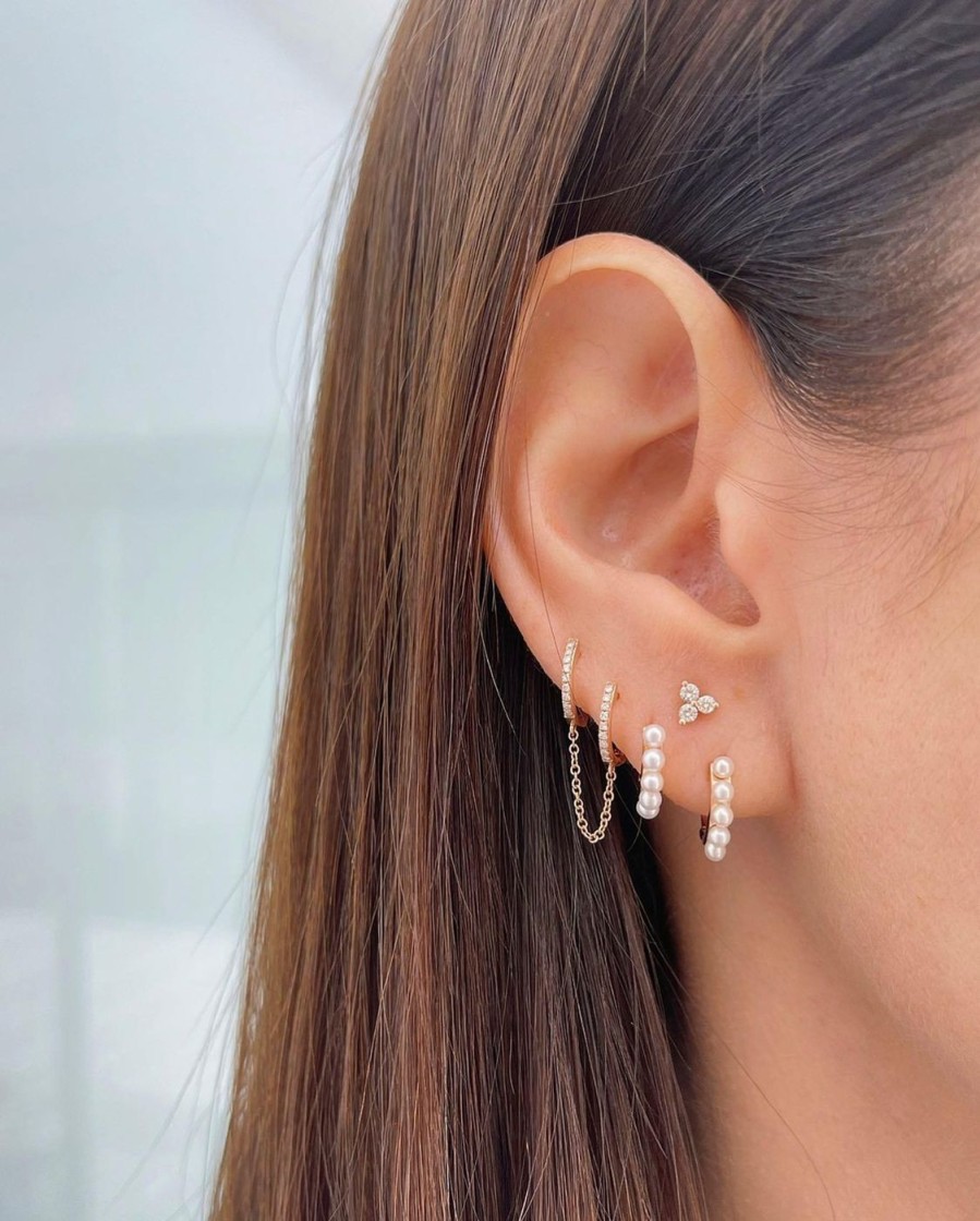 Earrings EF Collection | Diamond Trio Stud Earring