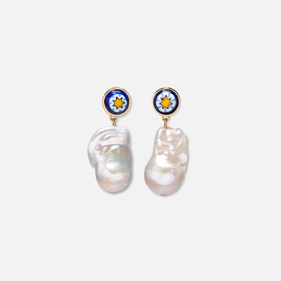 Earrings Lizzie Fortunato | Murano Pearl Earrings Blue