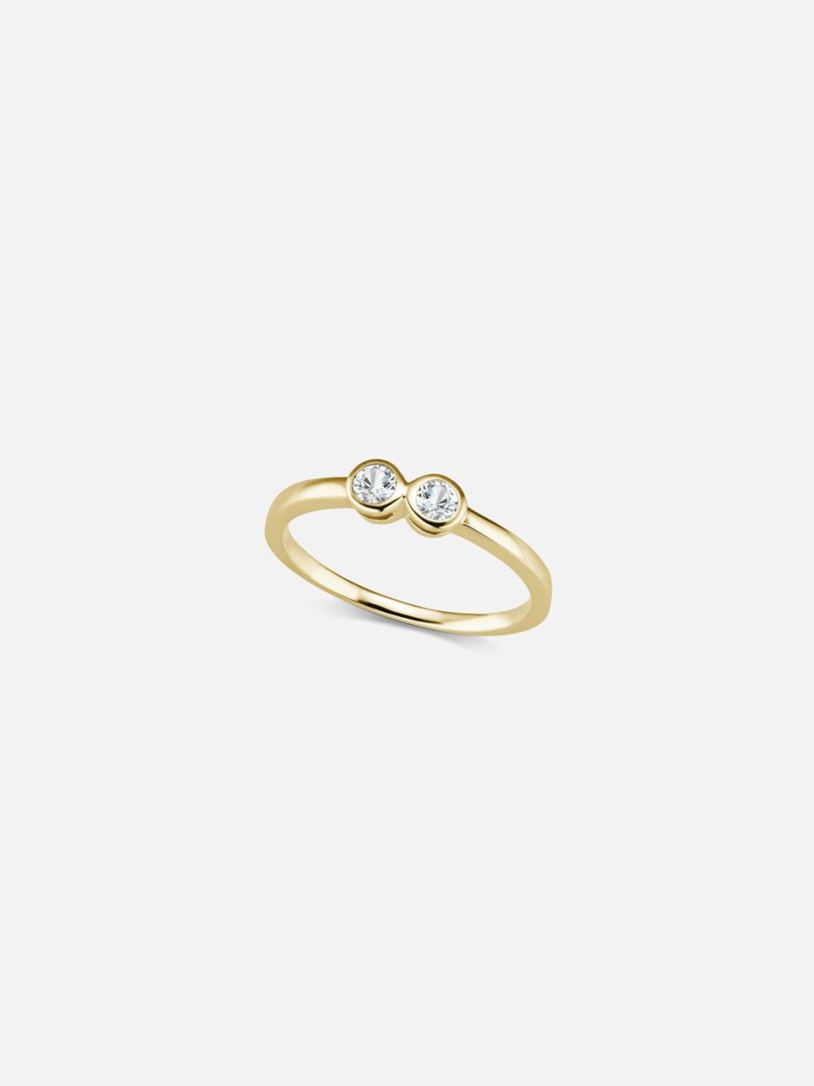 Rings The Gild | The Gold Two Diamond Confetti Ring Yellow Gold