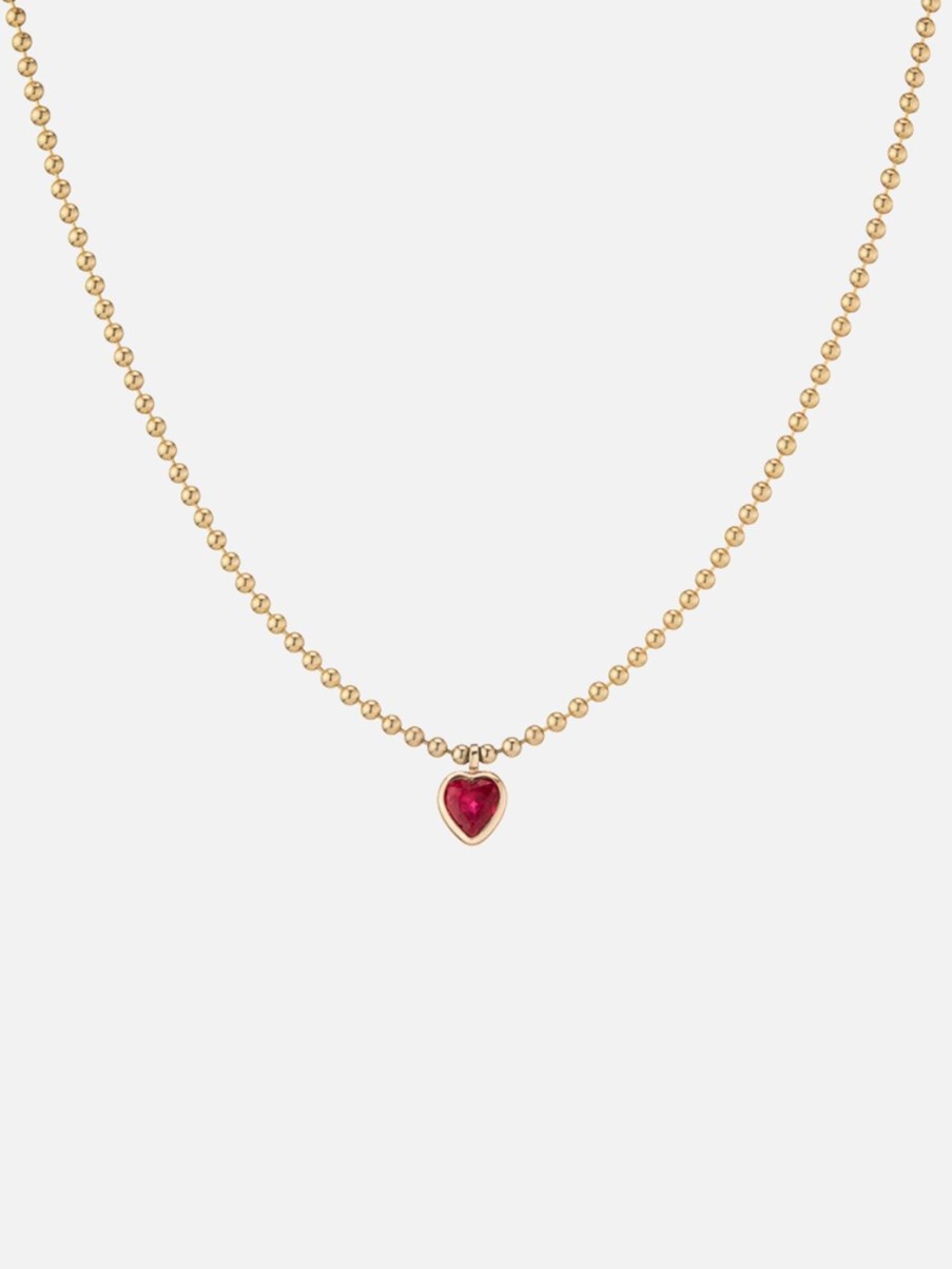 Necklaces At Present | Rubellite Ball Chain Necklace