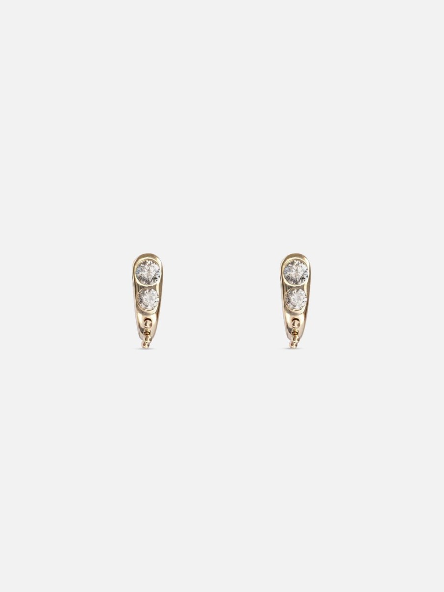 Earrings M. Hisae | White Diamond Petite Suki Ear Huggers