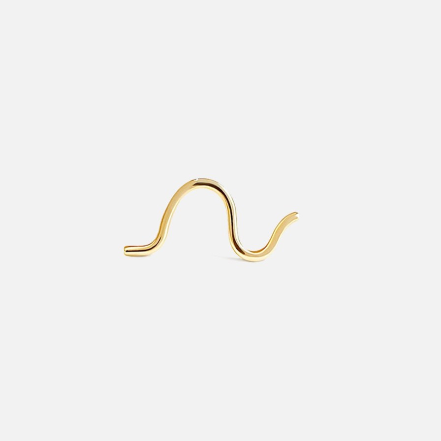 Earrings Labulgara | Wave Stud Earring 14K Yellow Gold