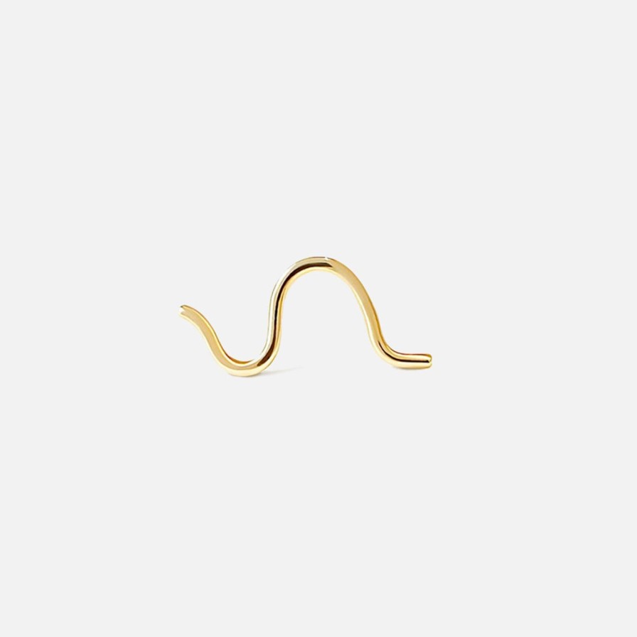 Earrings Labulgara | Wave Stud Earring 14K Yellow Gold