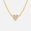 Necklaces EF Collection | Baby Diamond Heart Necklace Yellow Gold