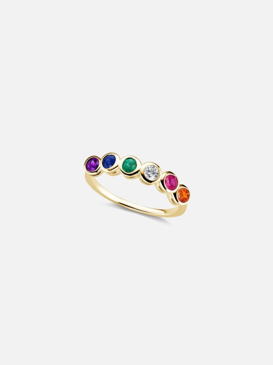 Rings The Gild | The Gold Six Stone Confetti Ring Yellow Gold