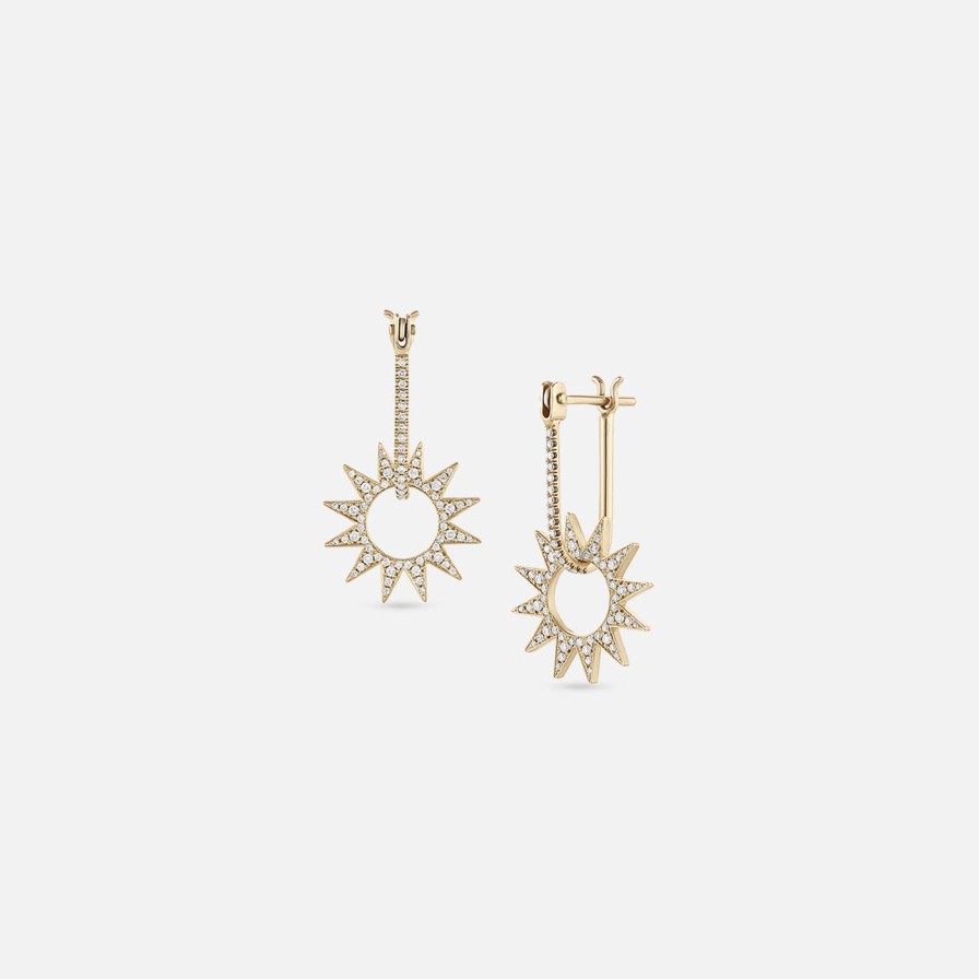 Earrings EMBLM Fine Jewelry | Pave Mini Spur Earring 14K Yellow Gold