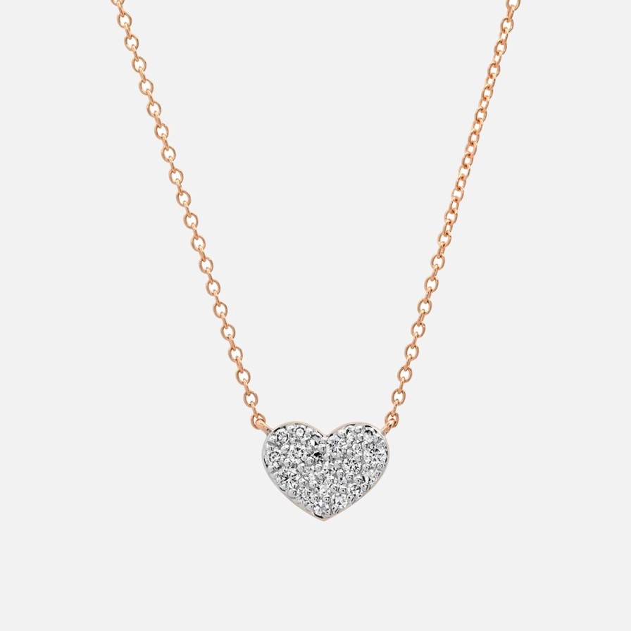 Necklaces Eriness | Diamond Smushed Heart Necklace