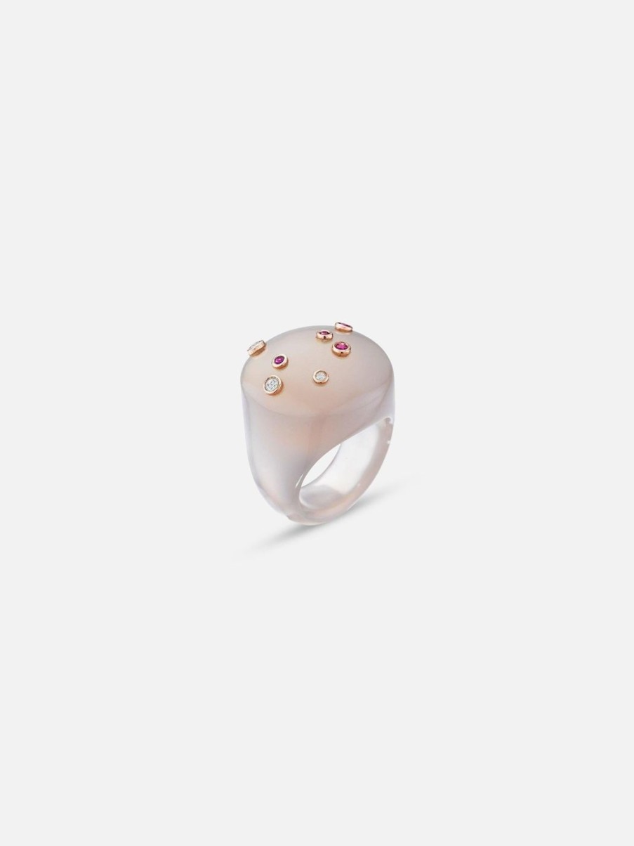 Rings Bleecker u0026 Prince | Grey Mini Sky Bubble Ring Yellow Gold