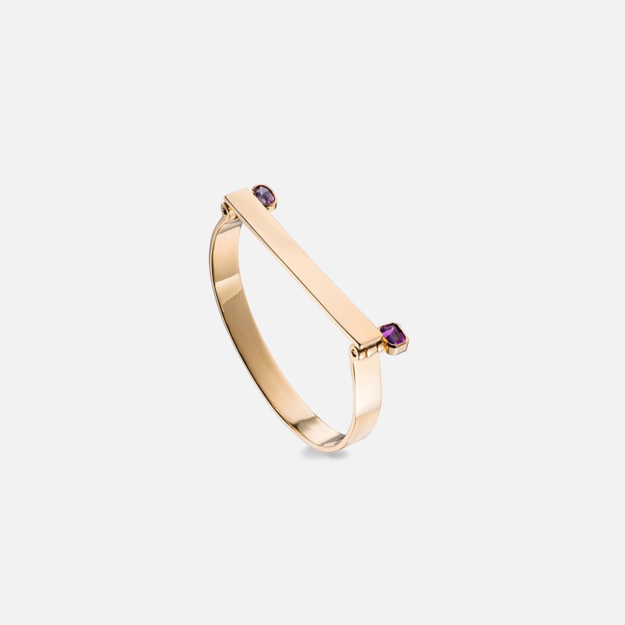 Bracelets Leslie Paige Jewelry | Double Screw Bangle In Yellow Gold