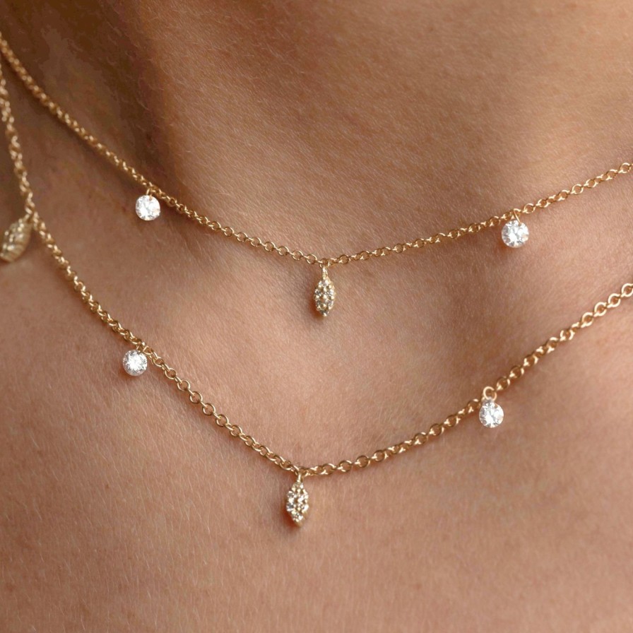 Necklaces Meredith Young | Floating Diamond Charm Necklace