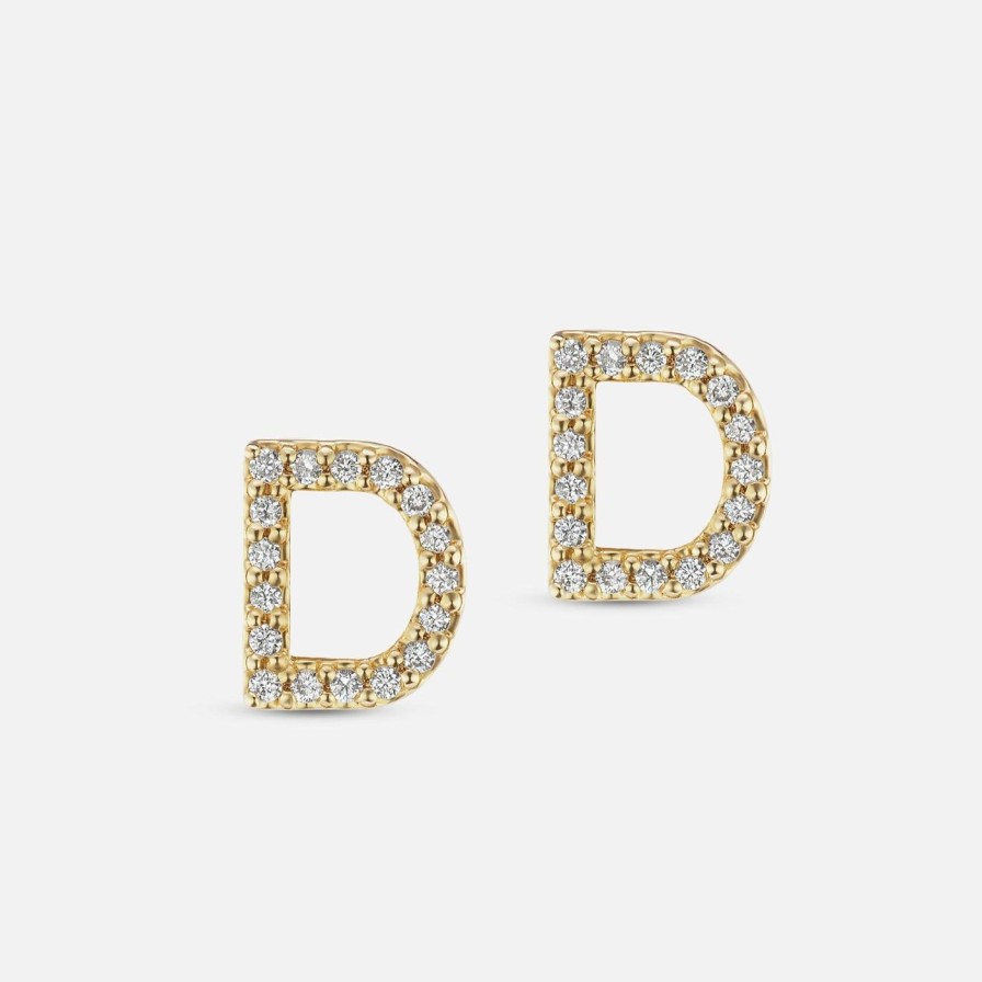 Earrings The Gild | The Gold Diamond Initial Earring