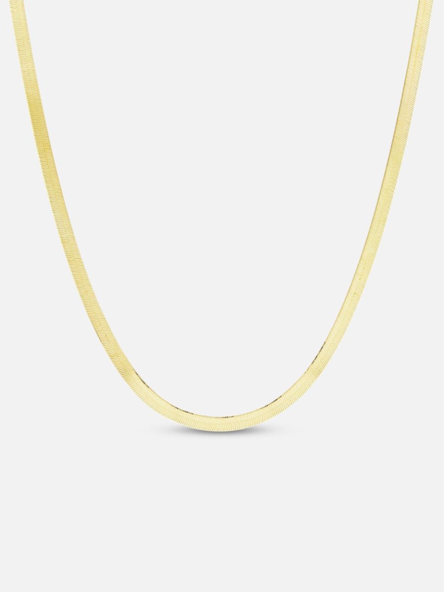 Necklaces The Gild | The Gold Herringbone Necklace