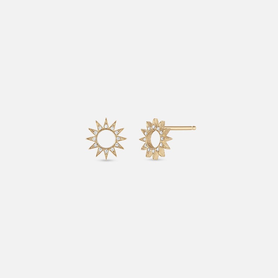 Earrings EMBLM Fine Jewelry | Pave Spur Stud 14K Yellow Gold