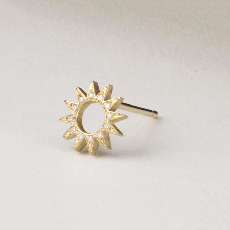 Earrings EMBLM Fine Jewelry | Pave Spur Stud 14K Yellow Gold