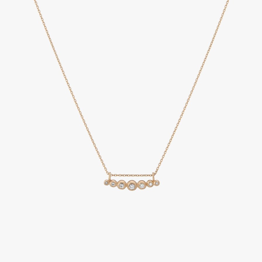 Necklaces A.M. Thorne | Curved Granules + Diamond Necklace