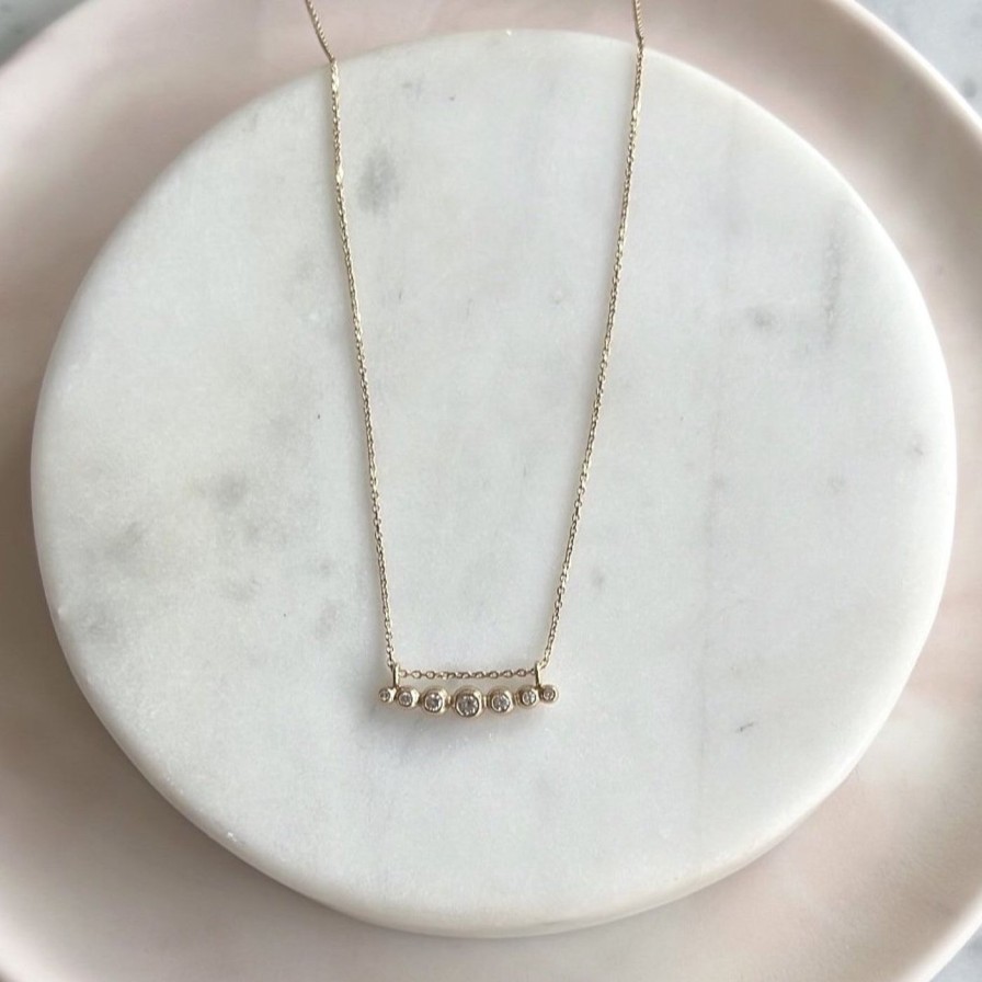 Necklaces A.M. Thorne | Curved Granules + Diamond Necklace