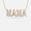 Necklaces EF Collection | Diamond Mama Initial Necklace Yellow Gold