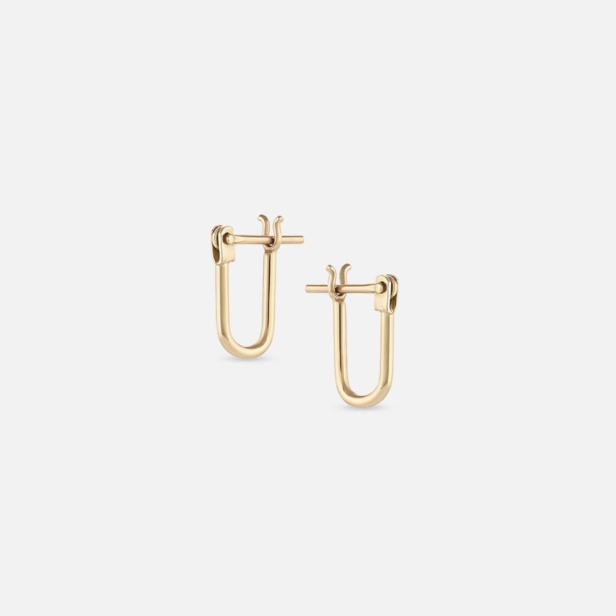 Earrings EMBLM Fine Jewelry | Huggie Latch Earring 14K Yellow Gold