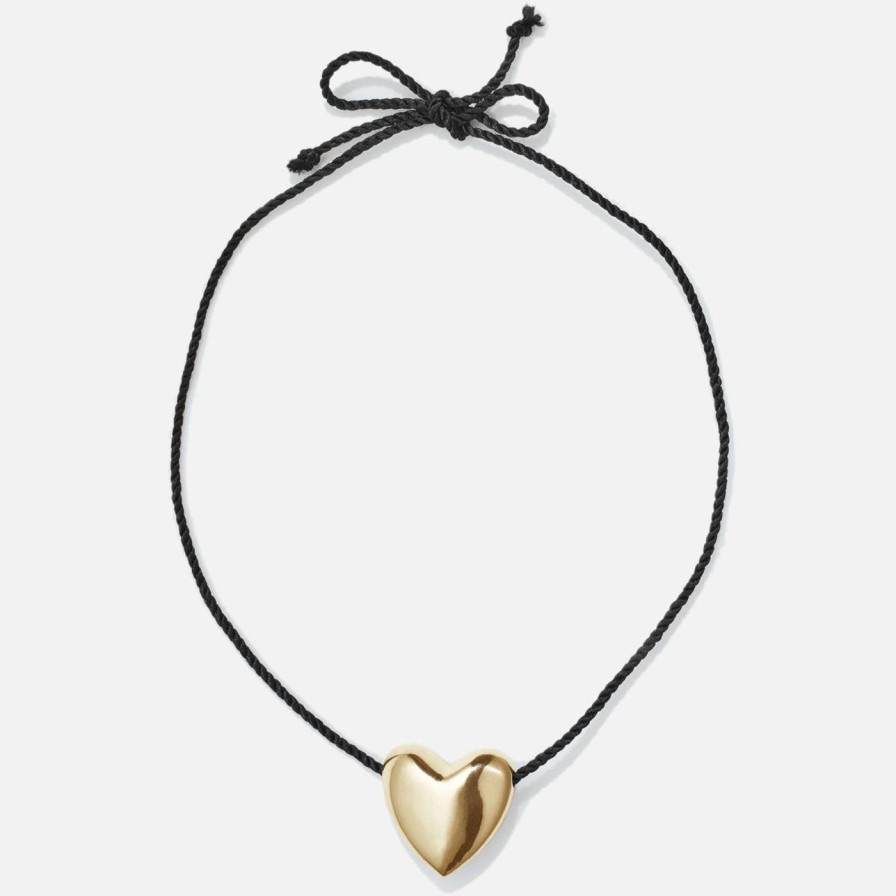 Necklaces Annika Inez | Heart Necklace Large Gold Plated