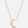 Necklaces EF Collection | Diamond Moon Choker Necklace Yellow Gold