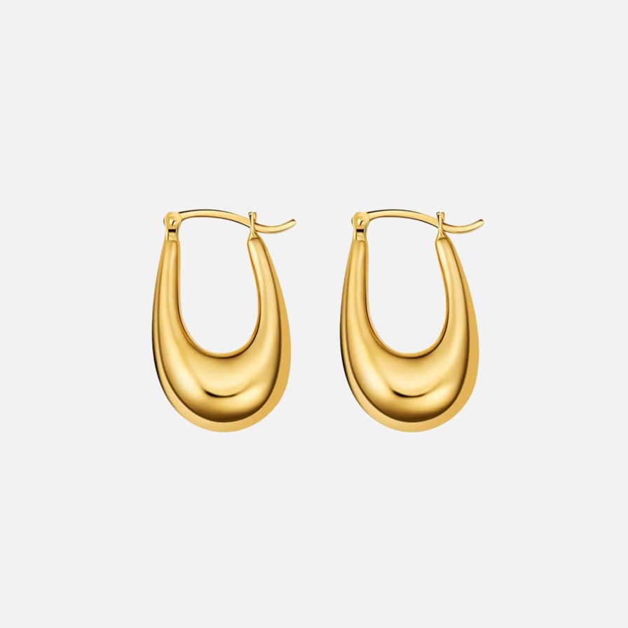 Earrings Christina Caruso | Thick Hoop Gold Plated