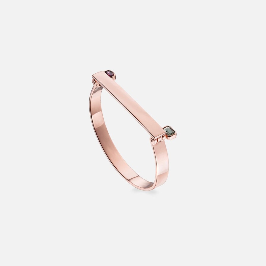 Bracelets Leslie Paige Jewelry | Double Screw Bangle In Rose Gold