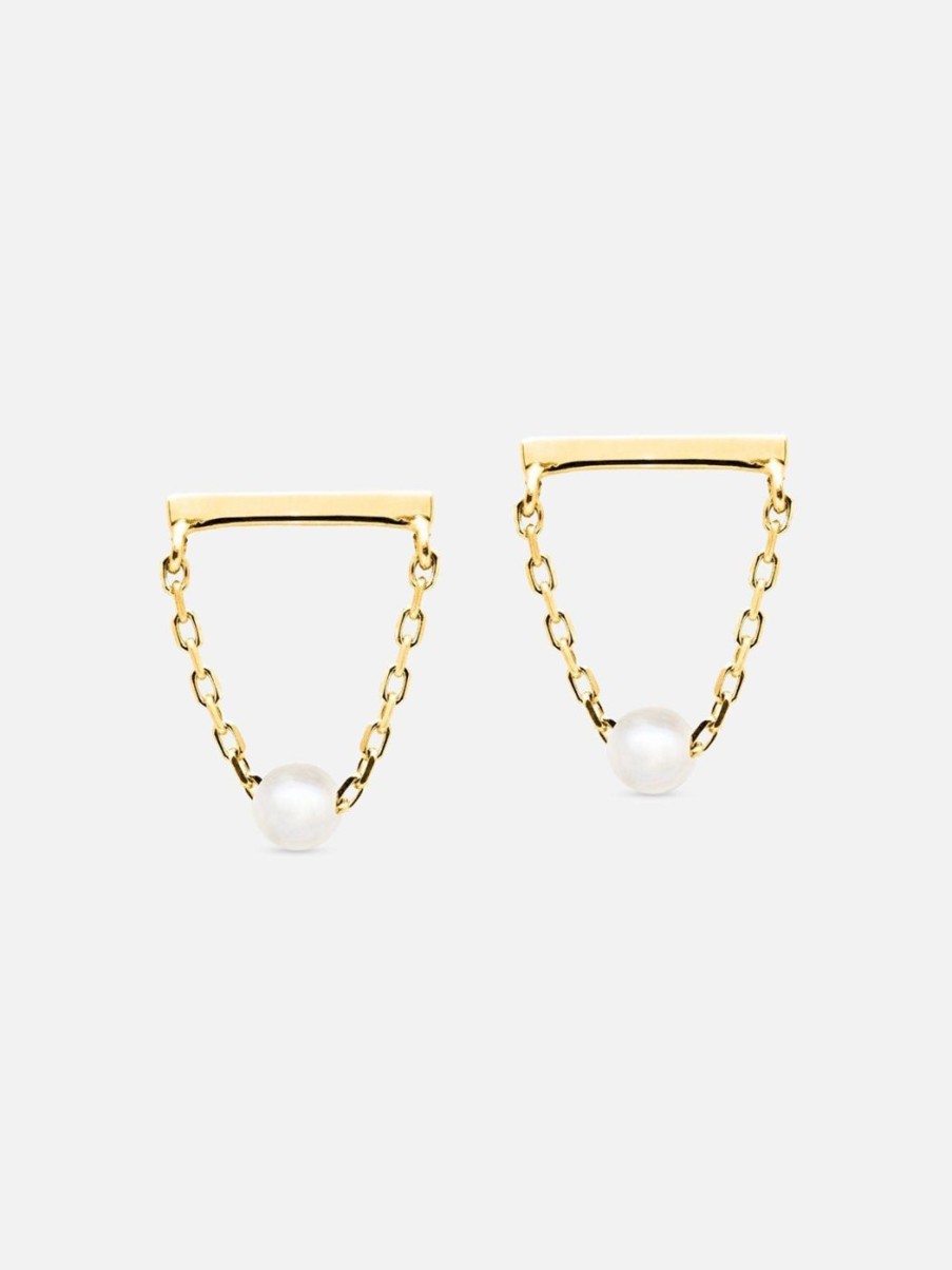 Earrings Noor Shamma | Troika Solo Earrings Yellow Gold