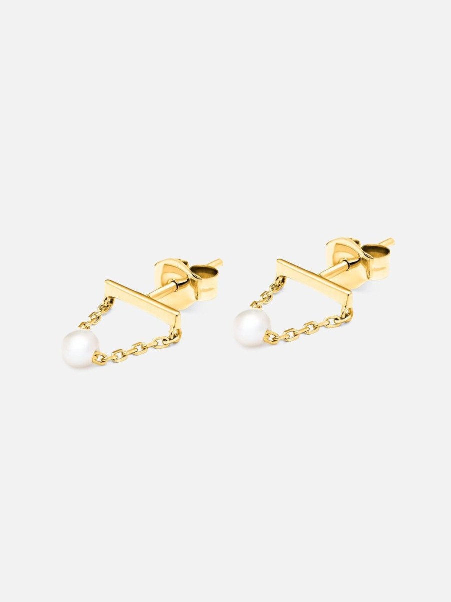 Earrings Noor Shamma | Troika Solo Earrings Yellow Gold